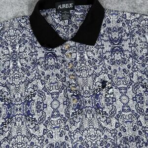 Vintage Aureus Polo Shirt Men's Large Mickey Walt Disney Short‎ Sleeve Golf